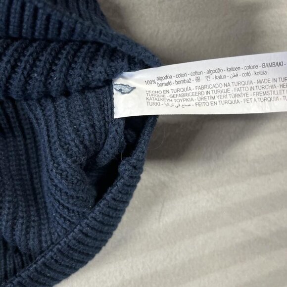 Zara Sweater Mens Medium Blue Knit Mock Neck Pullover 1/4 Zip Cotton Turkey - Picture 3 of 7